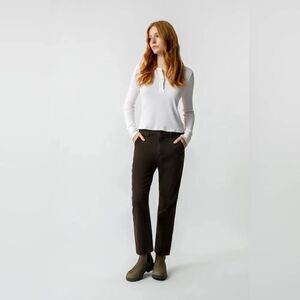 AMO Easy Trouser RELAXED CROP STRAIGHT 26 ESPRESSO